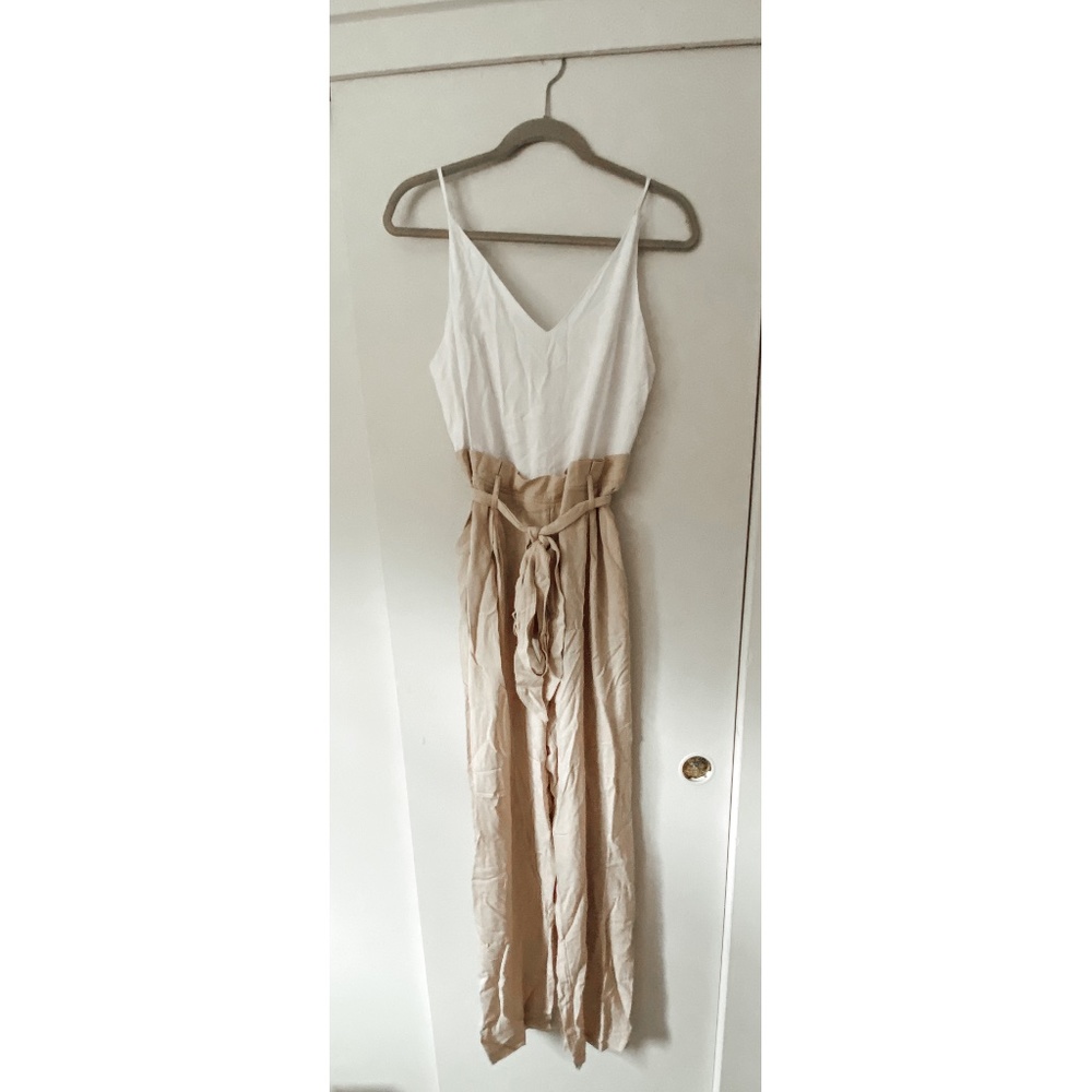 COPY - Women's Cream & White Thin-Strap Jumpsuit